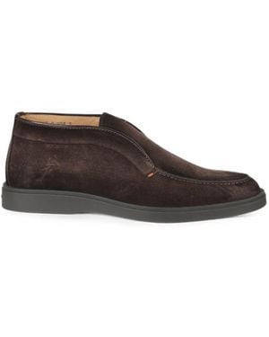 Santoni Dragon Calf Suede Desert Boots - Brown