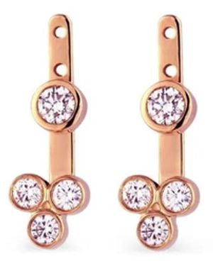 Lark & Berry Pendientes Trinity En Oro De 14 Ct Con Diamantes - Blanco