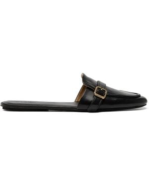 Marsèll Mules Planos Con Hebilla - Blanco