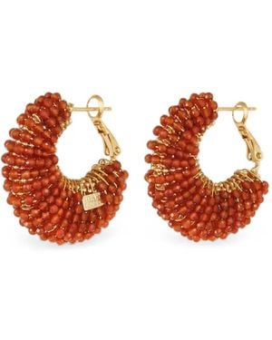 Gas Bijoux Izzia Beaded Hoop Earrings - Metallic