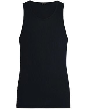 ZEGNA スクープネック タンクトップ - ブラック