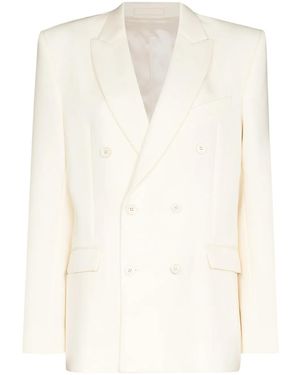 Wardrobe NYC Double-Breasted Wool Blazer - Natural