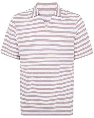 Majestic Filatures Striped V-Neck T-Shirt - White