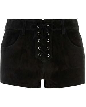 Isabel Marant Leather Shorts - Black