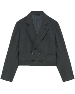 Toga Wool-Blend Cropped Blazer - Blue