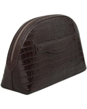 A.Emery Halloran Croc-Embossed Leather Clutch Bag - Brown