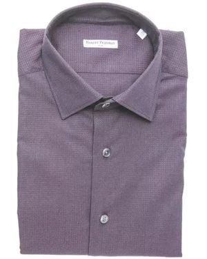 Robert Friedman Textured-Weave Slim-Fit Shirt - Purple