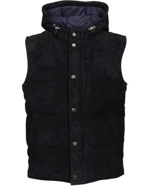 Al Duca d'Aosta Quilted Suede Gilet - Black