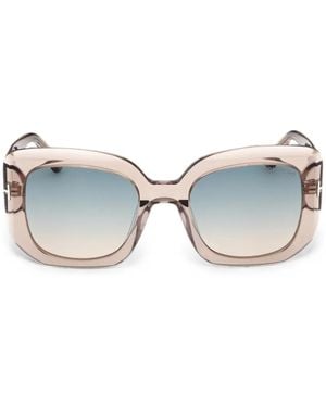 Tom Ford Carla Square-Frame Sunglasses - Natural