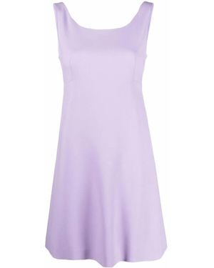 Moschino Heart-Button Pleated Mini Dress - Purple