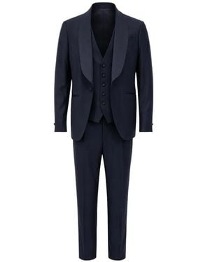 Franzese Collection Shawl-Collar Three-Piece Suit - Blue