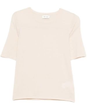 Soft Goat Round-Neck Short-Sleeve T-Shirt - Natural