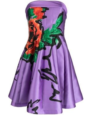 Philosophy Di Lorenzo Serafini Graphic-Print Bandeau Minidress - Purple