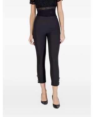 Rinascimento Button-Embellished Cropped Trousers - Blue