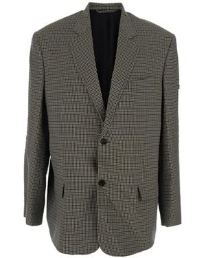 Balenciaga Checked Blazer - Grey