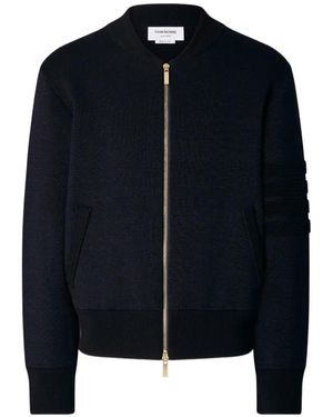 Thom Browne Milano-Stitch 4-Bar Bomber Jacket - Blue