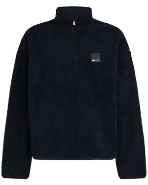 KARL LAGERFELD Boxy Half-Zip Jumper - Blue