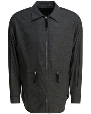 Comme des Garçons Manteau En Coton À Fermeture Zippée - Black