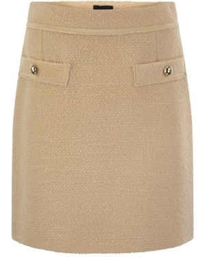 Fay Bouclé Mini Skirt - Natural