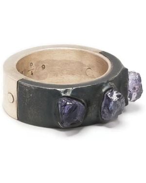 Parts Of 4 Sistema Two-Tone Crystal Ring - Grey