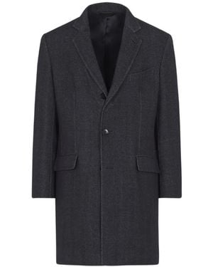 Brioni Button Front Pockets Coat - Blue