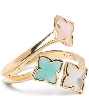 Roberto Coin Perlmutt- Und Türkis-Ring Mit Blumenmotiv - Weiß
