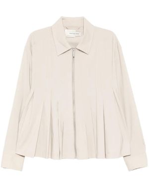 Feng Chen Wang Veste Plissée À Fermeture Zippée - White