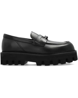 McQueen Leather Platform Loafers - Black