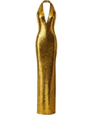 The New Arrivals Ilkyaz Ozel Olympia Sequin-Embellishment Maxi Dress - Metallic