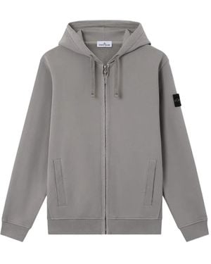 Stone Island 6100067 Zip-Up Hoodie - Gray