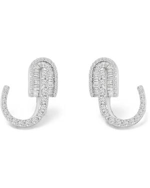 UNION LOS ANGELES U Huggie Diamond Earrings - White