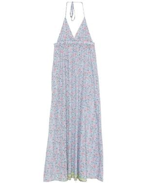 MC2 Saint Barth Zucky Floral-Print Halterneck Maxi Dress - White