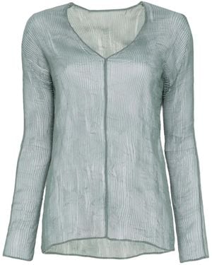 Issey Miyake V-Neck Top - Blue