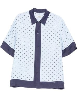 Sandro Monogram-Pattern Shirt - Blue