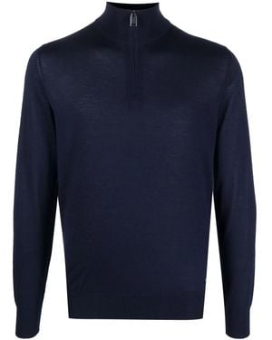 Brioni ハイネック ハーフジップ セーター - ブルー