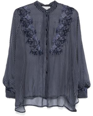 ERMANNO FIRENZE ストライプ シャツ - ブルー