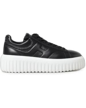 Hogan H-Stripes Logo-Patch Platform Sneakers - White