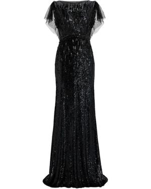 Jenny Packham Magnolia Sequin-Embellished Dress - Black