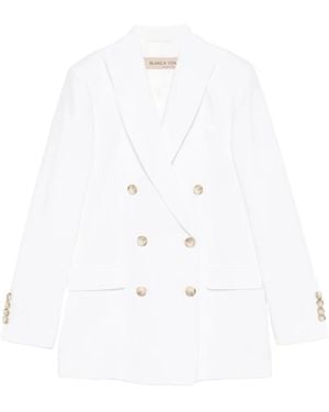 Blanca Vita Blazer À Boutonnière Croisée - White
