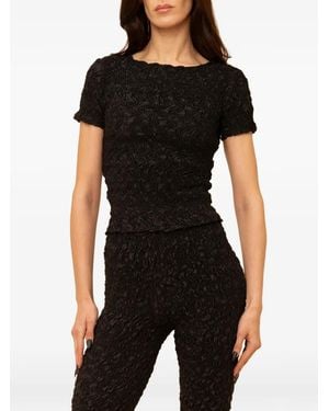 Contessa Mills Blair Smocked T-Shirt - Black