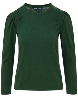 Veronica Beard Camiseta Bouvet fruncida con manga larga - Verde