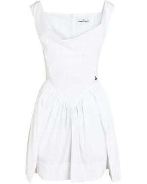 Vivienne Westwood Sunday Orb-Embroidered Draped Mini Dress - White