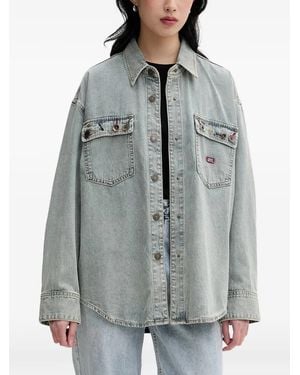 Miss Sixty Embellished Denim Shirt Jacket - Grey