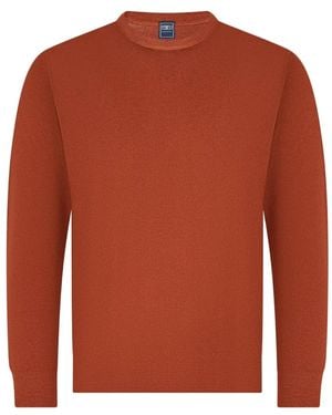 Fedeli Crew-Neck Long-Sleeve Sweater - Orange