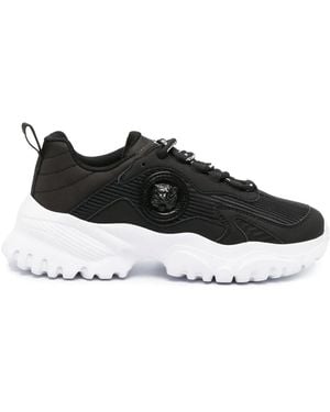 Just Cavalli Tiger Head-Motif Low-Top Sneakers - Black