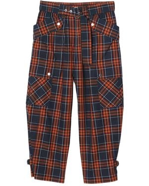 3.1 Phillip Lim Pantaloni Crop A Quadri - Blu