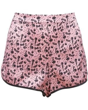 Fleur du Mal Shorts Pigiama Con Stampa - Rosso