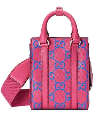 Gucci GG Logo-embossed Mini Tote Bag - Pink