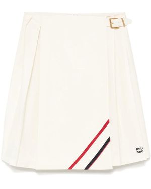 Miu Miu Minijupe À Design Plissé - Neutre