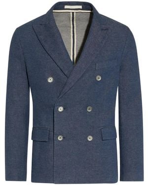 Paolo Pecora Jack Met Dubbele Rij Knopen - Blauw